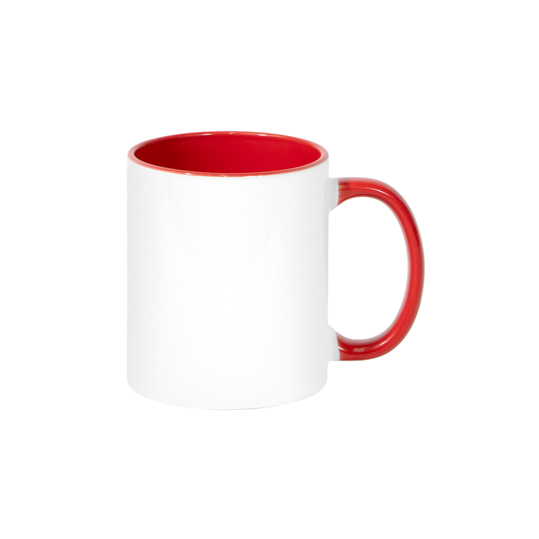 Caneca Branca Alça e Interno Vermelho  325ml