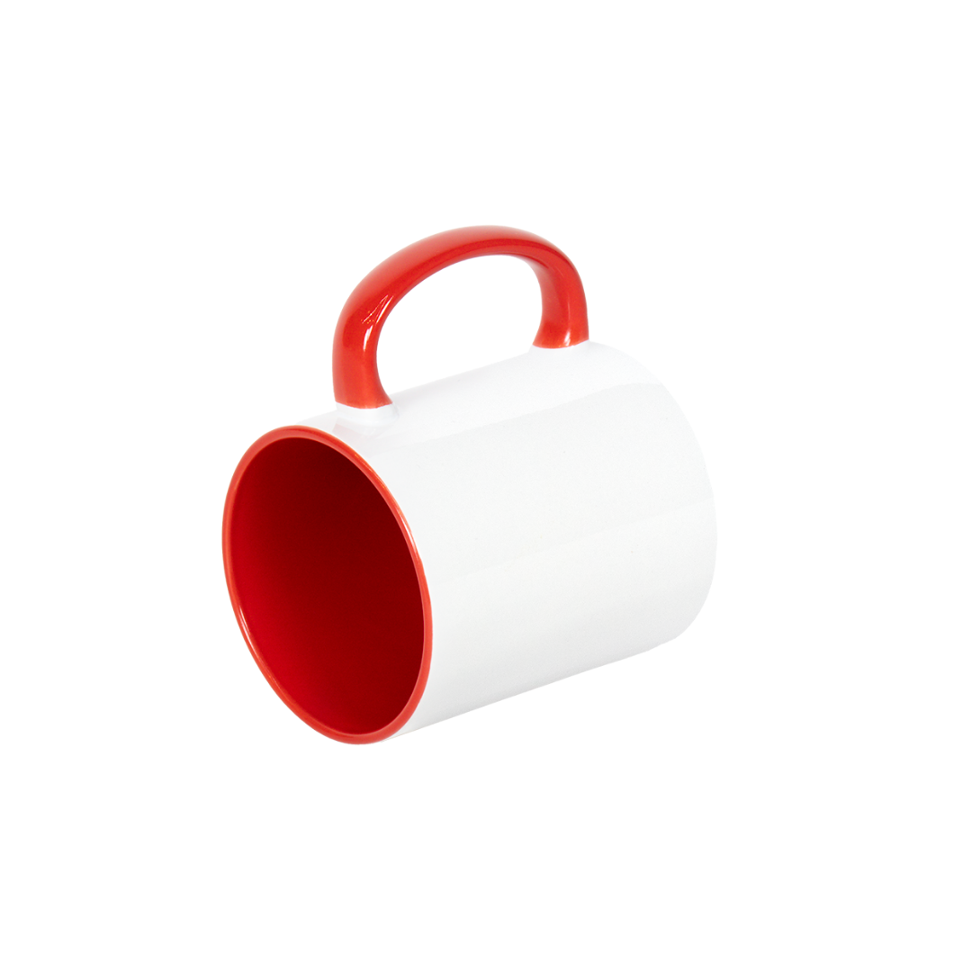 Caneca Branca Alça e Interno Vermelho  325ml