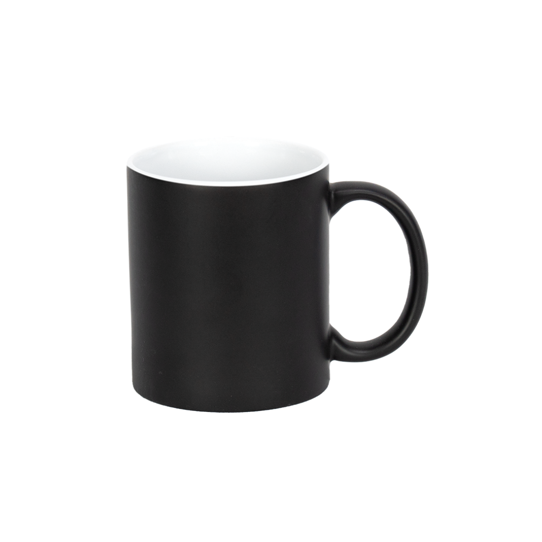 Caneca Mágica Interno Branco Preto Fosco  325ml