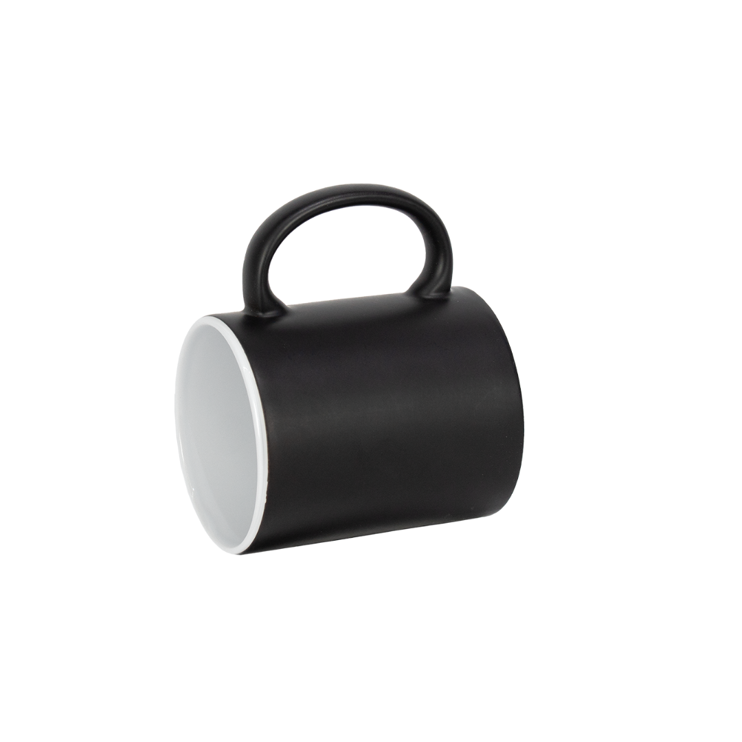 Caneca Mágica Interno Branco Preto Fosco  325ml
