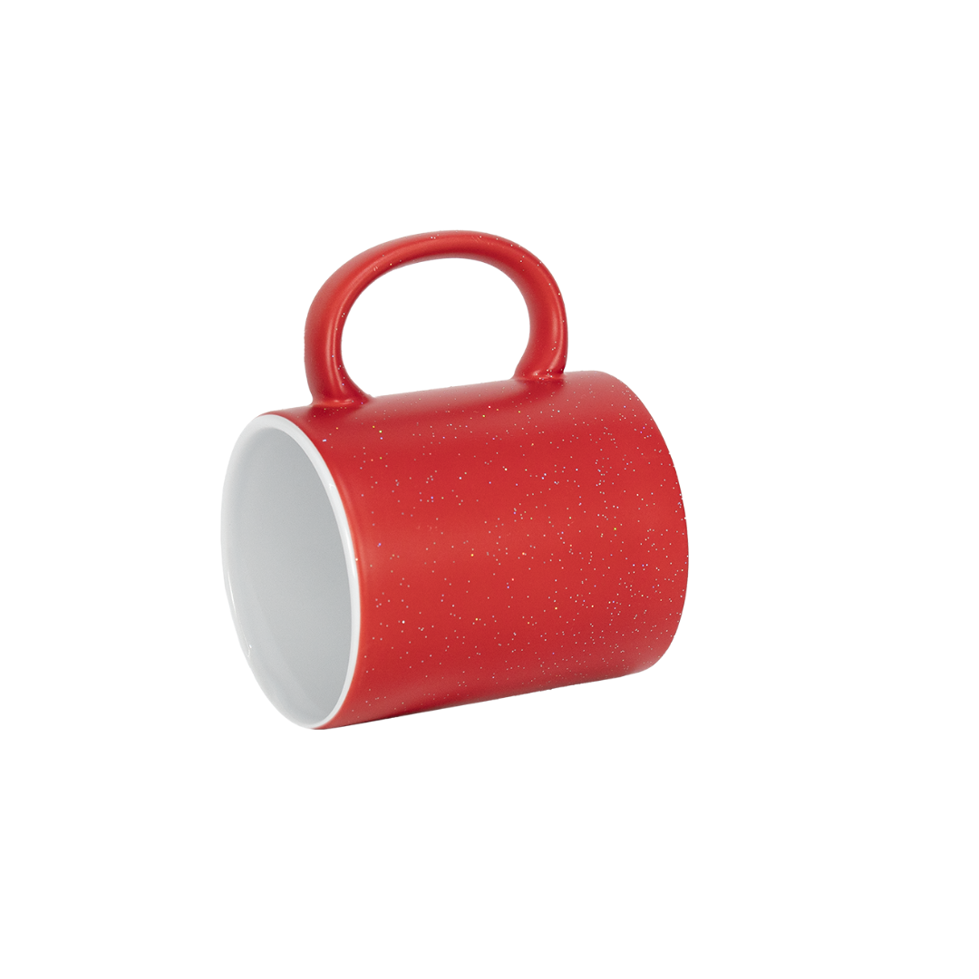 Caneca Mágica Interno Branco Glitter Vermelho Fosco  325ml