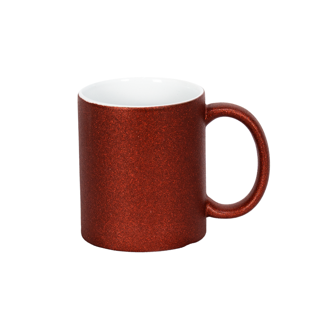 Caneca Interno Branco Glitter Vermelho  325ml