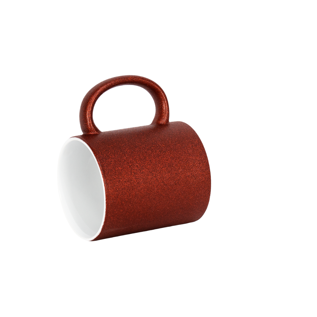 Caneca Interno Branco Glitter Vermelho  325ml