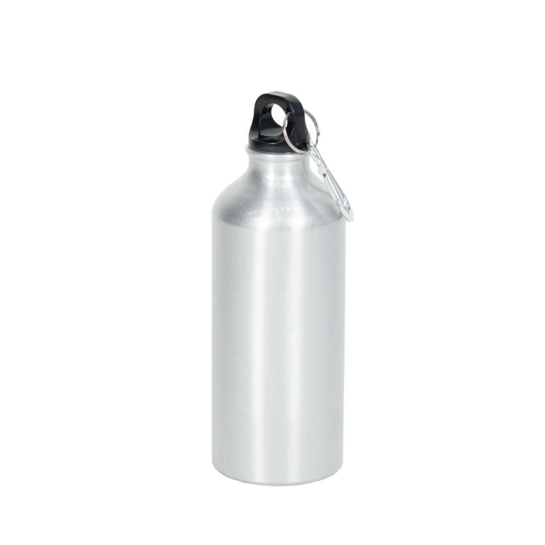 Garrafa de Alumínio Mosquetão Prata  600ml