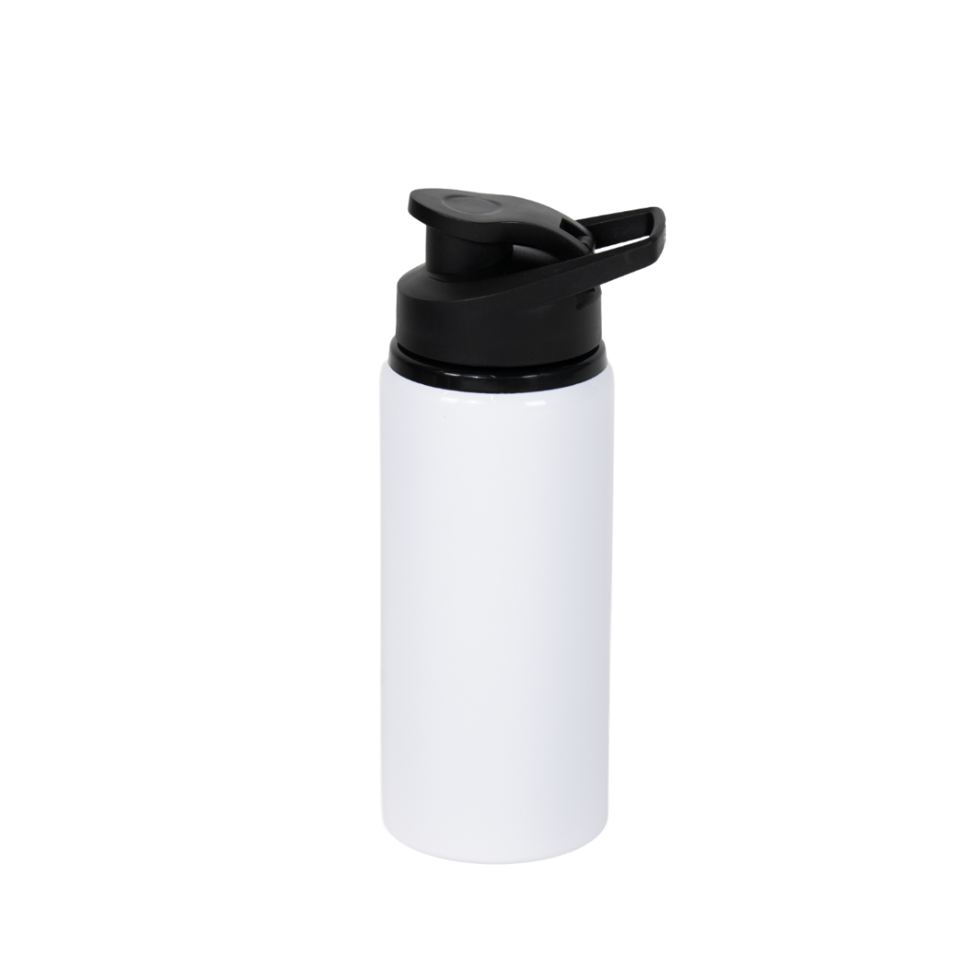 Garrafa de Alumínio Tampa Flip Branca 600ml