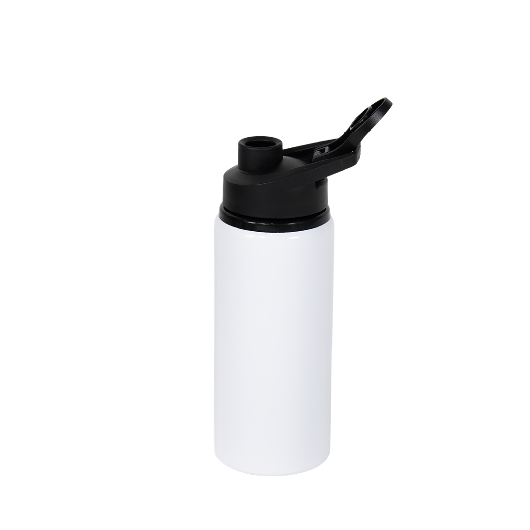Garrafa de Alumínio Tampa Flip Branca 600ml