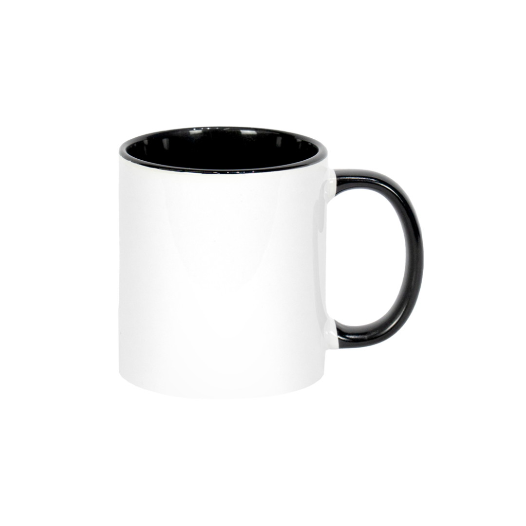 Caneca Branca Alça e Interno Preto  325ml