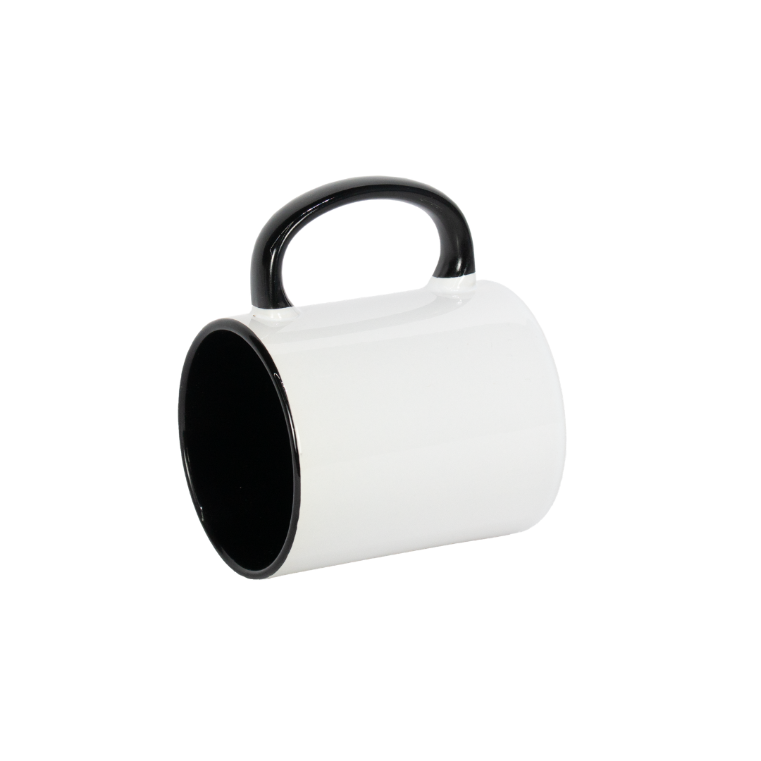 Caneca Branca Alça e Interno Preto  325ml