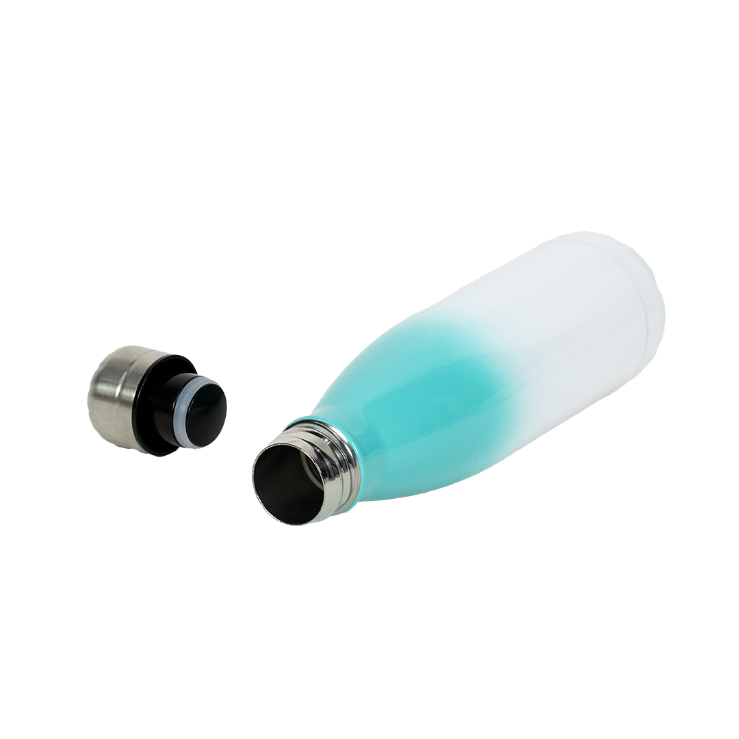 Garrafa Térmica de Aço Inox Estilo Cola Bicolor Verde  500ml – caixa com 10 unidades