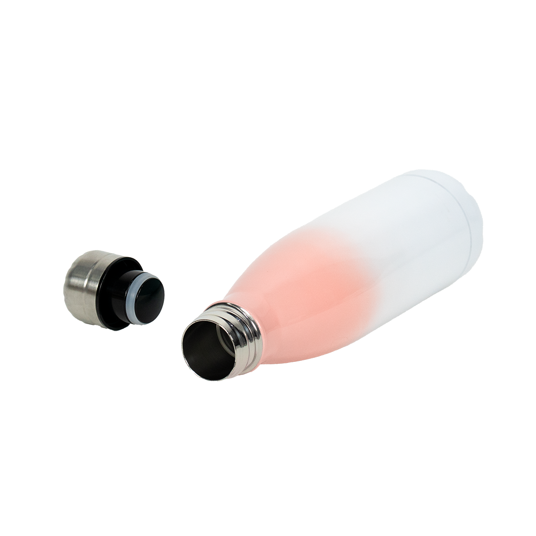 Garrafa Térmica de Aço Inox Estilo Cola Bicolor Laranja  500ml