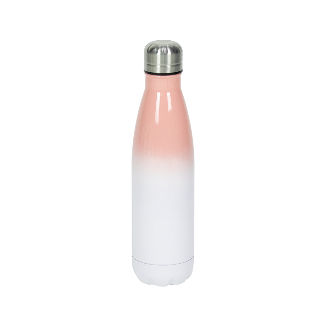 Garrafa Térmica de Aço Inox Estilo Cola Bicolor Laranja  500ml – caixa com 10 unidades