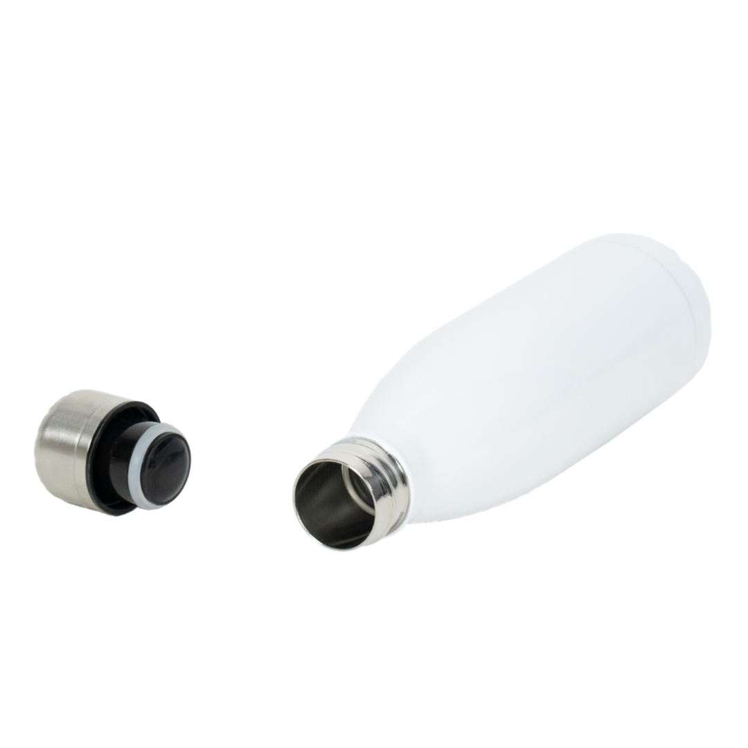Garrafa Térmica de Aço Inox Estilo Cola Branco 500ml