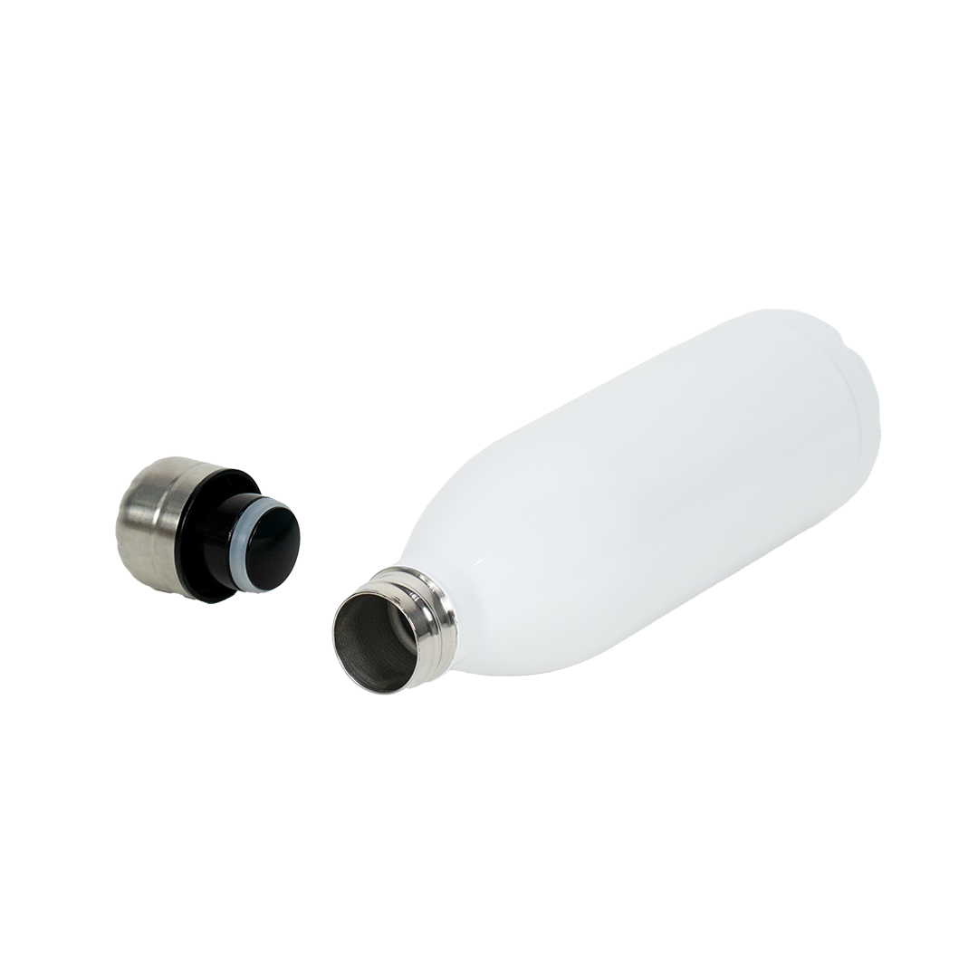Garrafa Térmica de Aço Inox Estilo Cola Branco 750ml