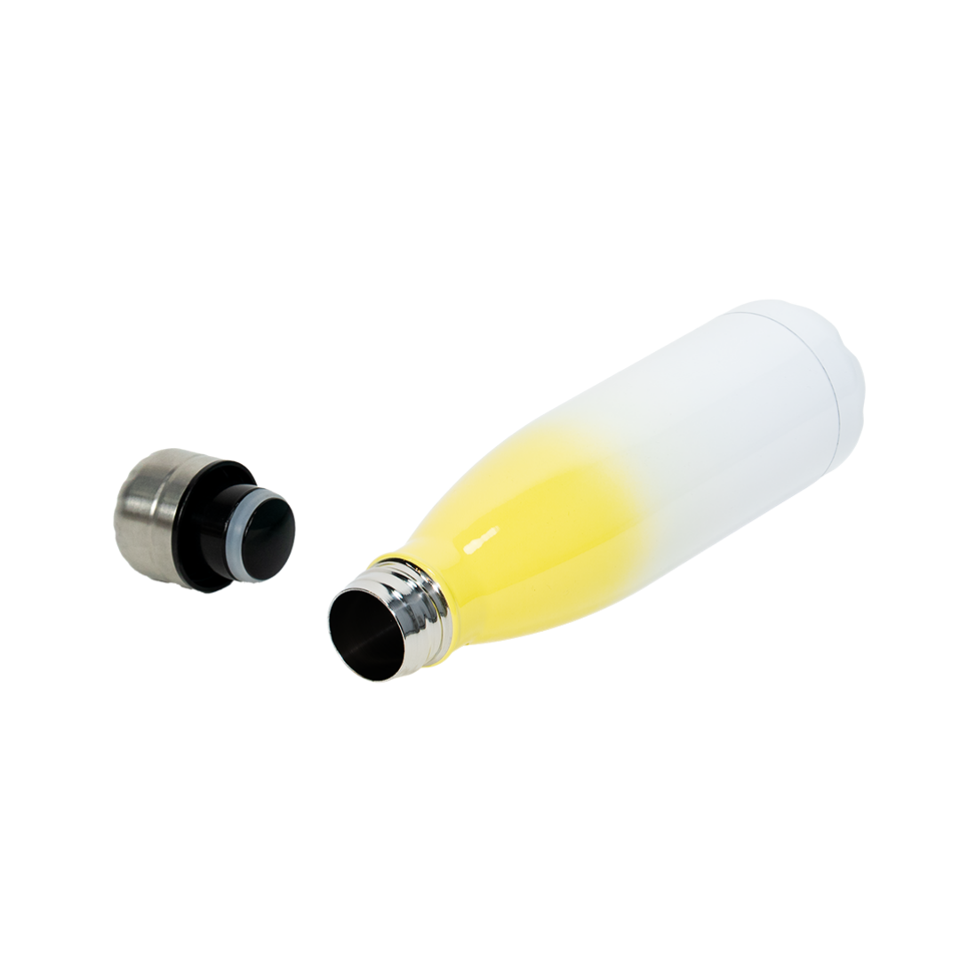 Garrafa Térmica de Aço Inox Estilo Cola Bicolor Amarelo  500ml