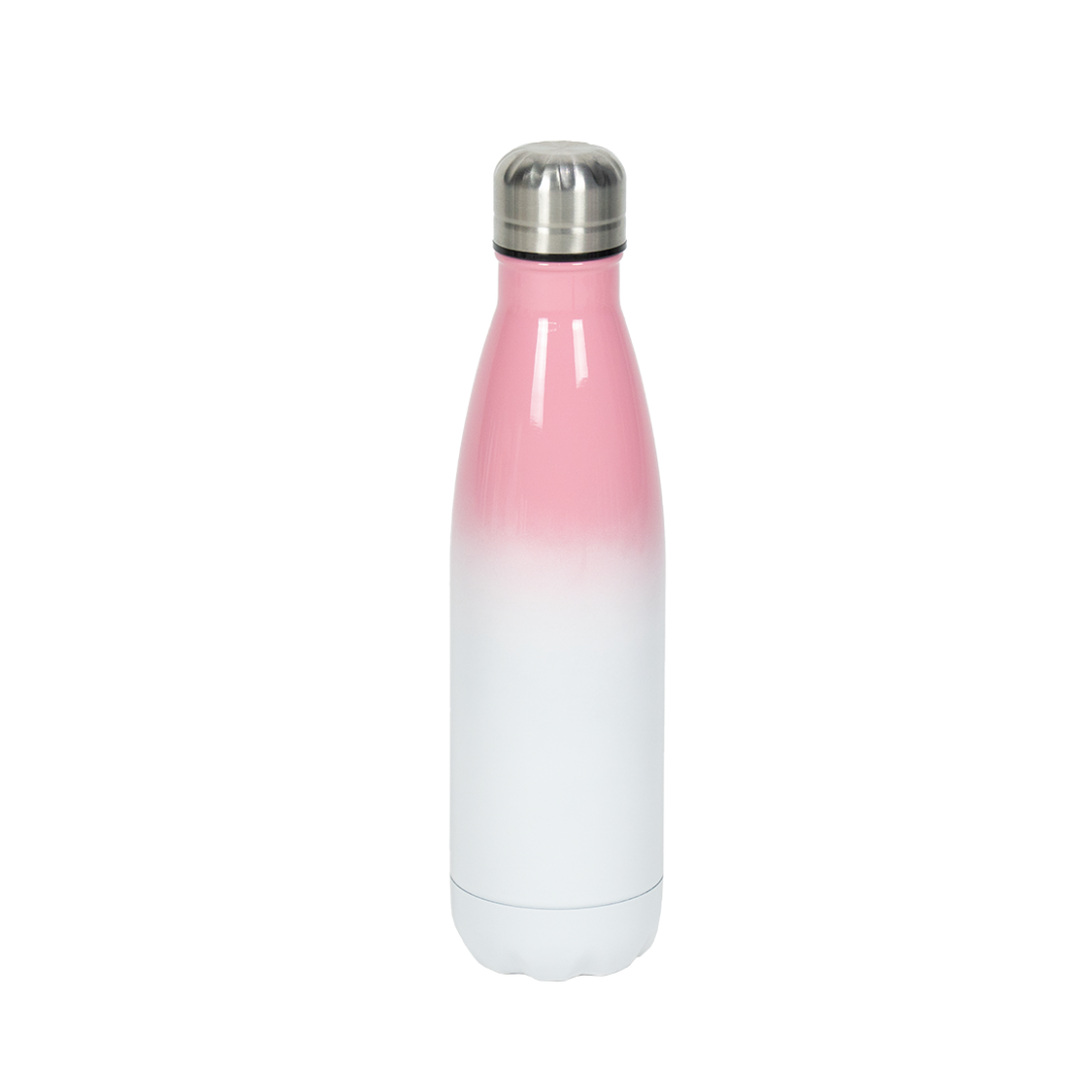 Garrafa Térmica de Aço Inox Estilo Cola Bicolor Rosa Claro  500ml – caixa com 10 unidades