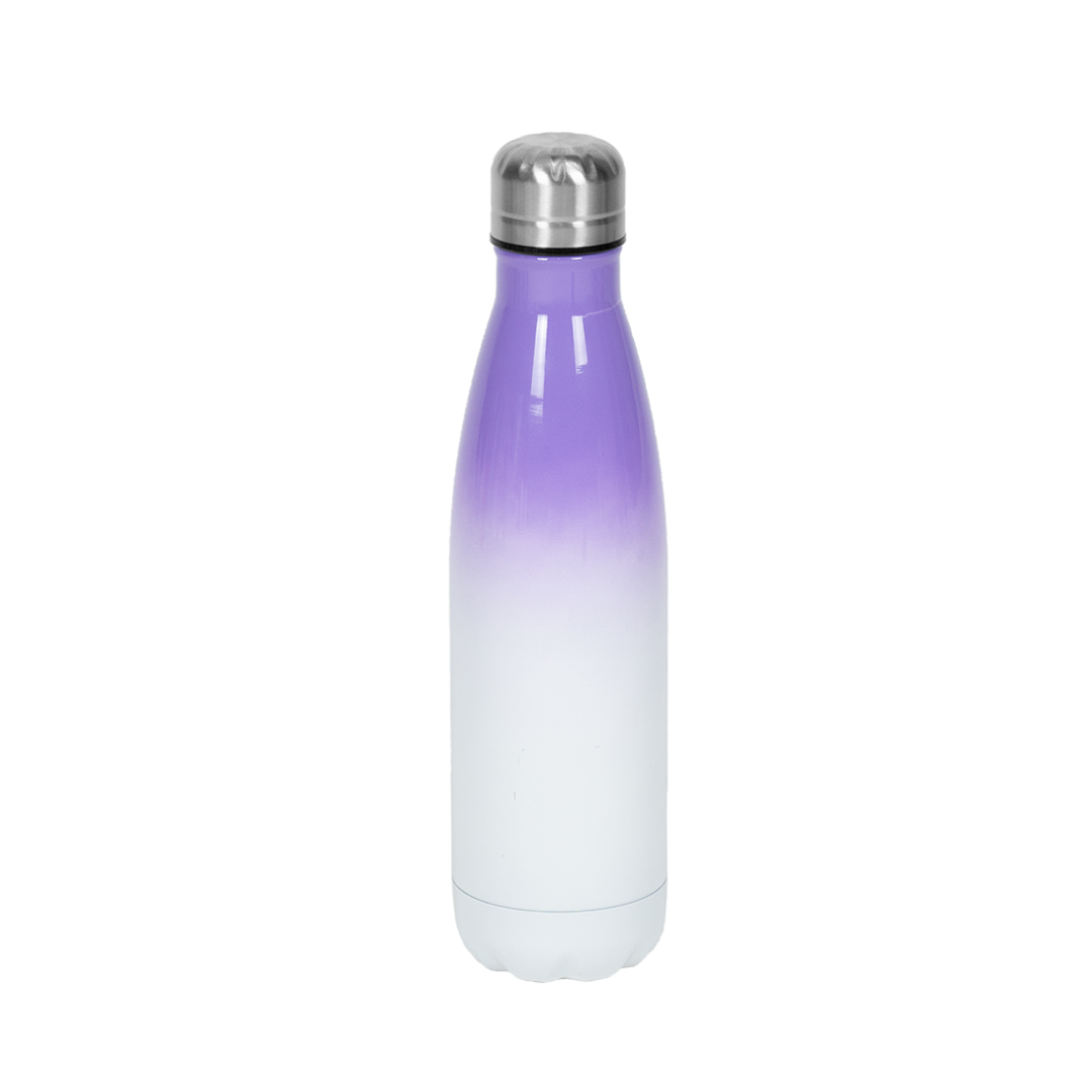 Garrafa Térmica de Aço Inox Estilo Cola Bicolor Lilás  500ml – caixa com 10 unidades