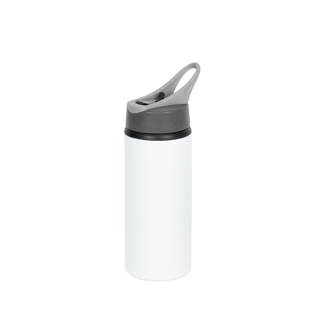 Garrafa de Alumínio Tampa com Alça Branca  600ml