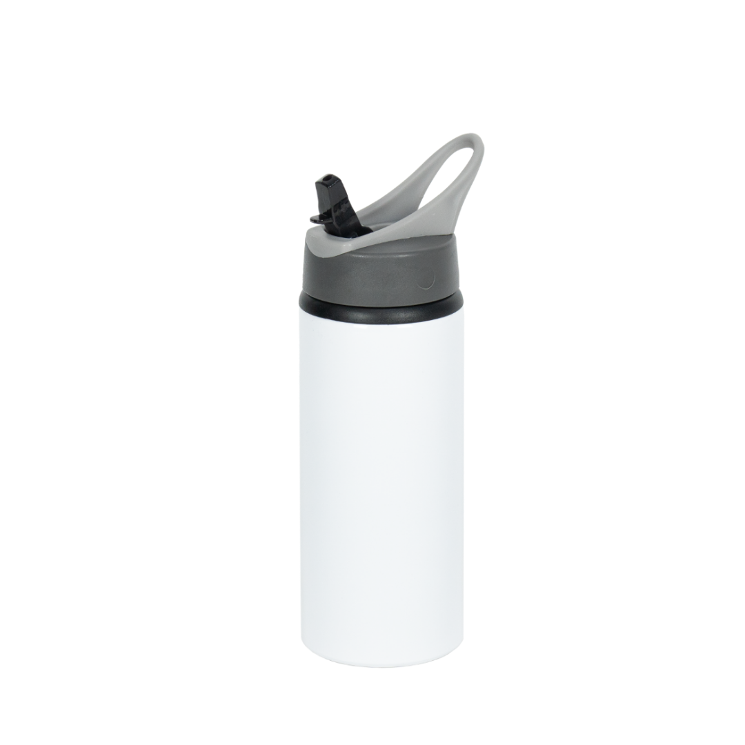 Garrafa de Alumínio Tampa com Alça Branca  600ml