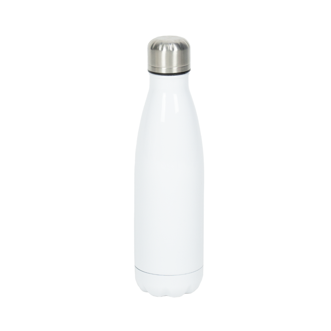 Garrafa Térmica de Aço Inox Estilo Cola Branco Fosco  500ml