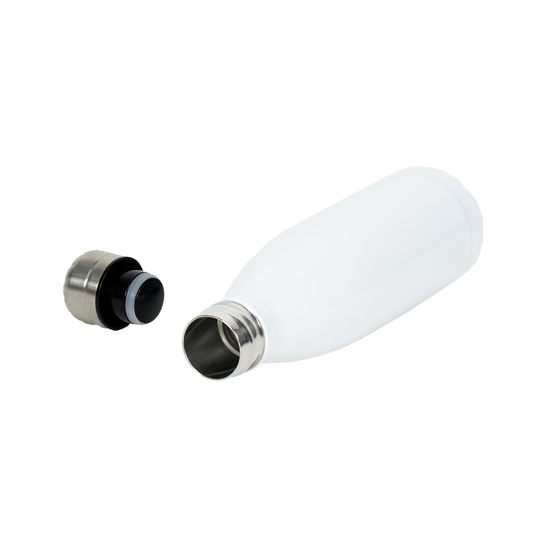 Garrafa Térmica de Aço Inox Estilo Cola Branco Fosco  500ml
