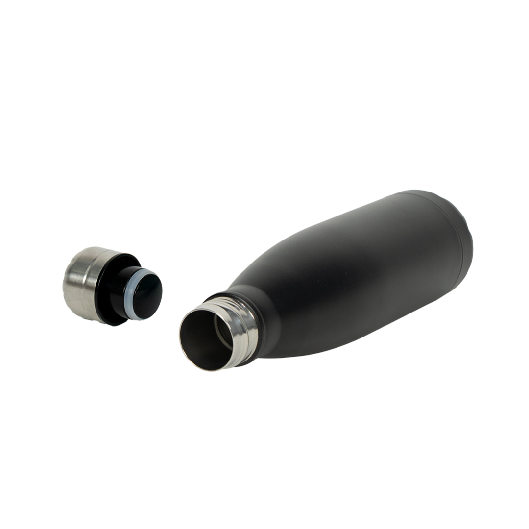 Garrafa Térmica de Aço Inox Estilo Cola Preto Fosco  500ml