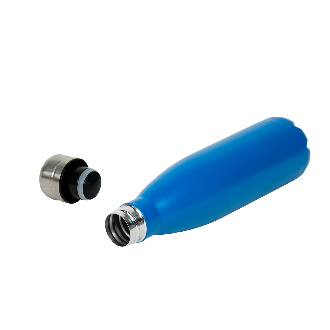 Garrafa Térmica de Aço Inox Estilo Cola Azul Fosco  500ml