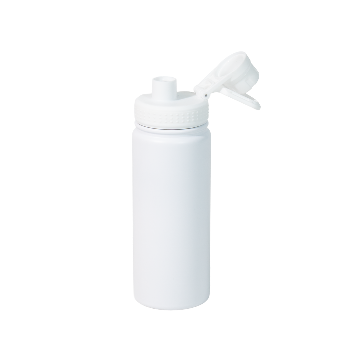 Garrafa Térmica de Aço Inox Tampa com Alça Branco Fosco 600ml