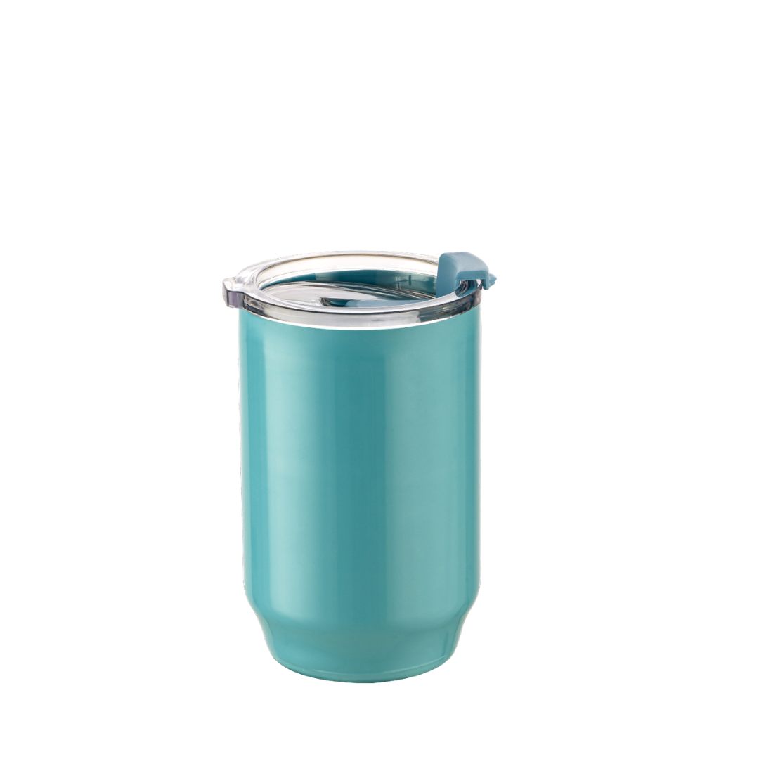 Copo de Polímero com Tampa 400 ml - Azul - Caixa com 36 unidades