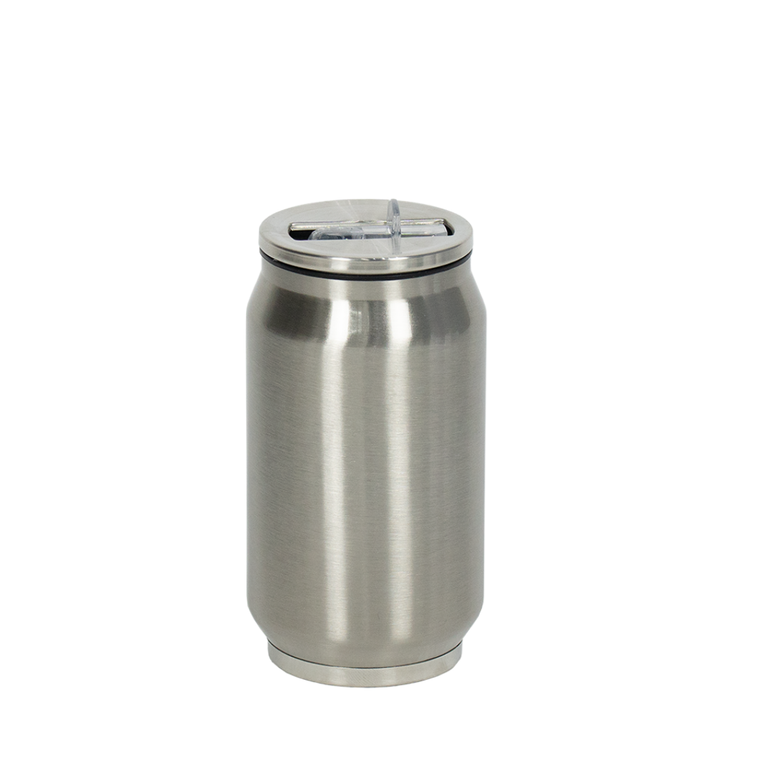 Copo Térmico Aço Inox Estilo Lata Prata 300ml