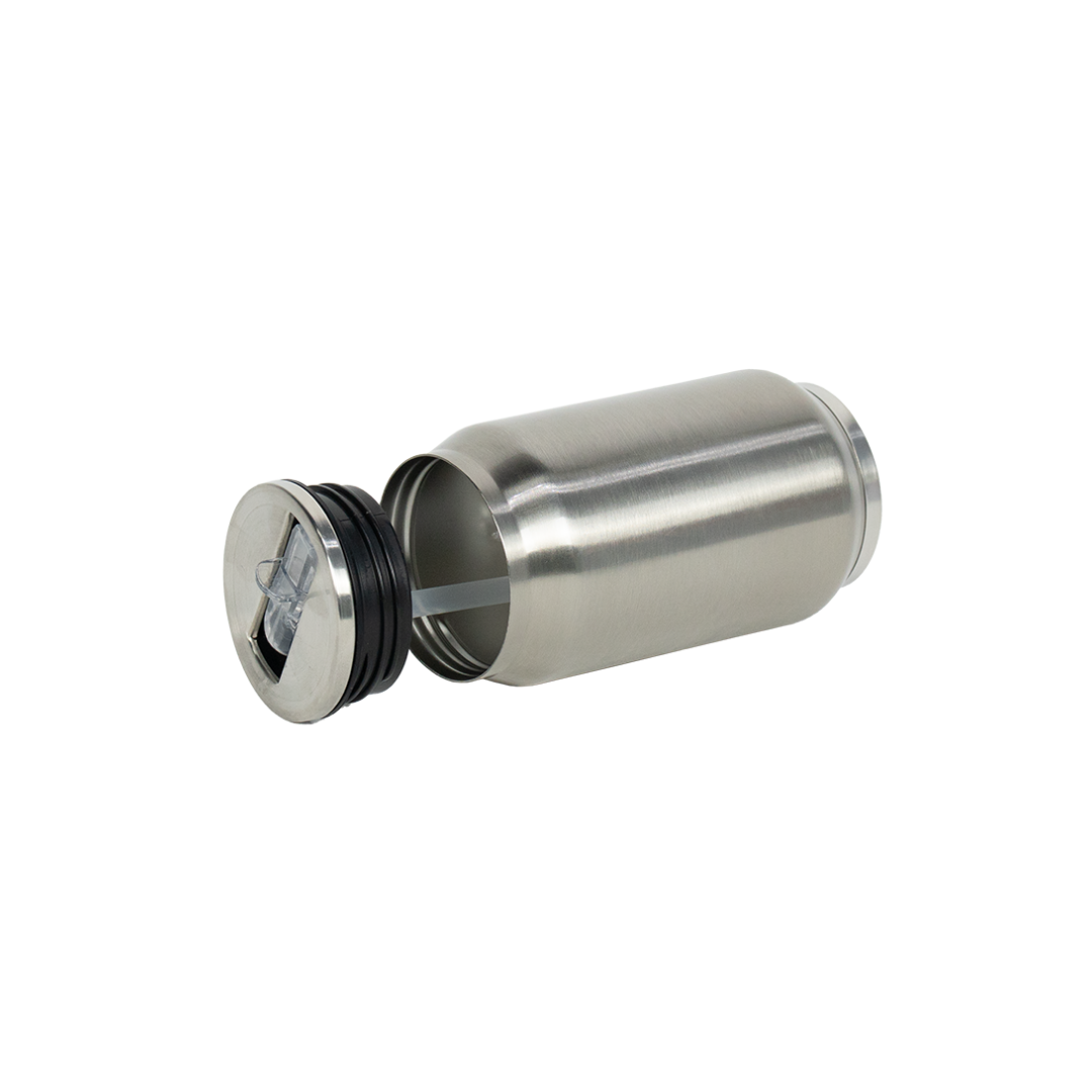Copo Térmico Aço Inox Estilo Lata Prata 300ml