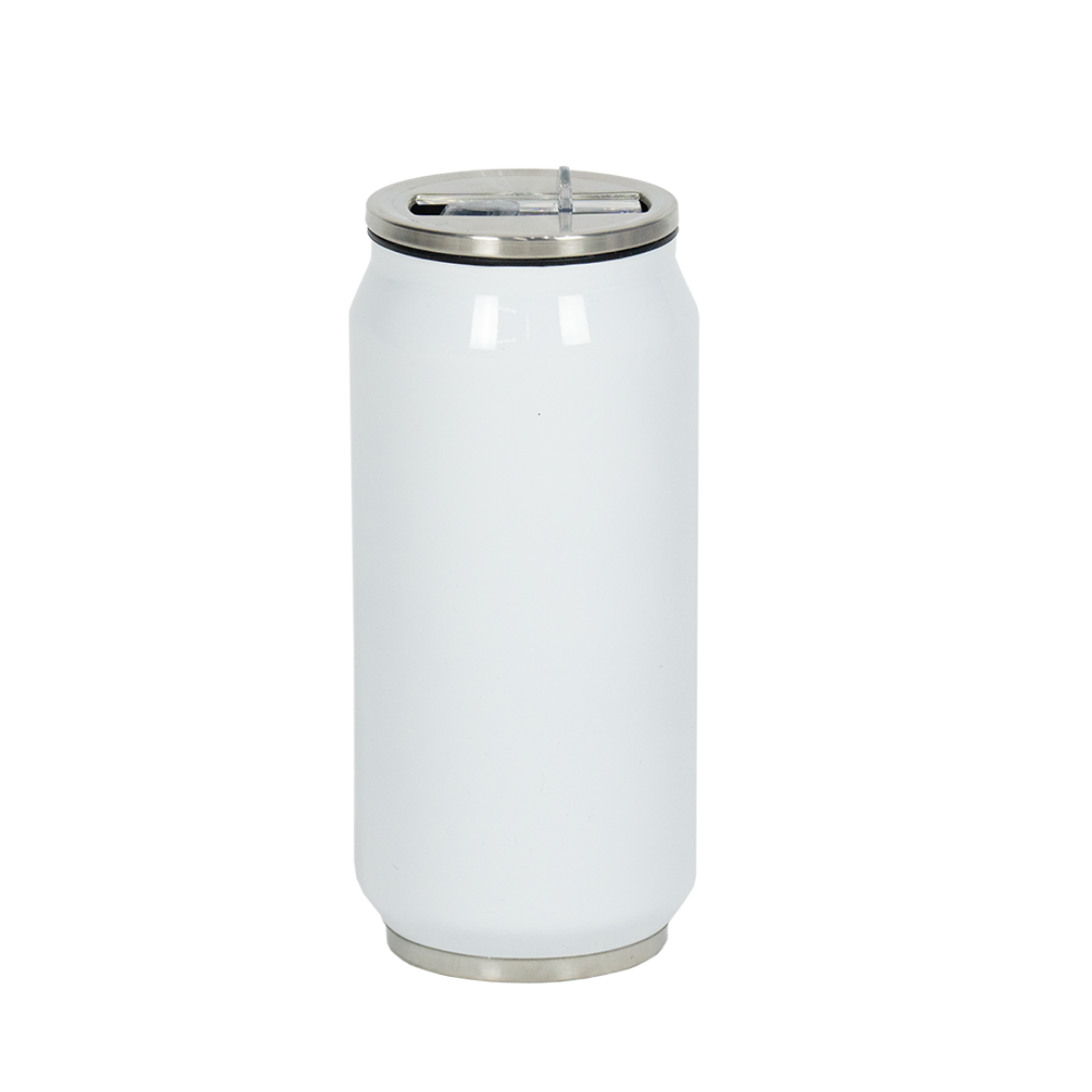 Copo Térmico Aço Inox Estilo Lata Branco 500ml
