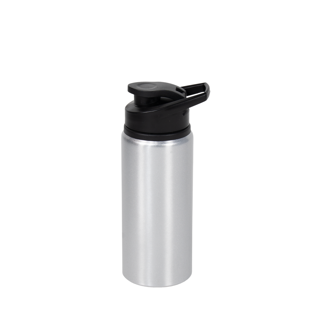 Garrafa de Alumínio Tampa Flip Prata 600ml