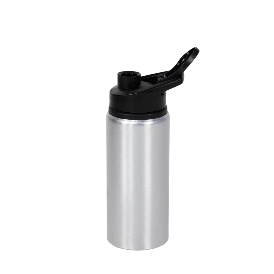 Garrafa de Alumínio Tampa Flip Prata 600ml