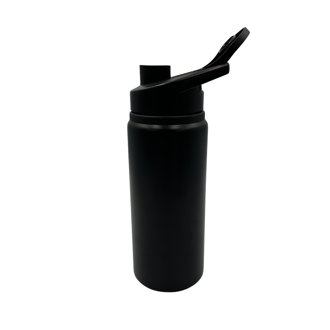 Garrafa de Alumínio Tampa Flip Preto Fosco 600ml