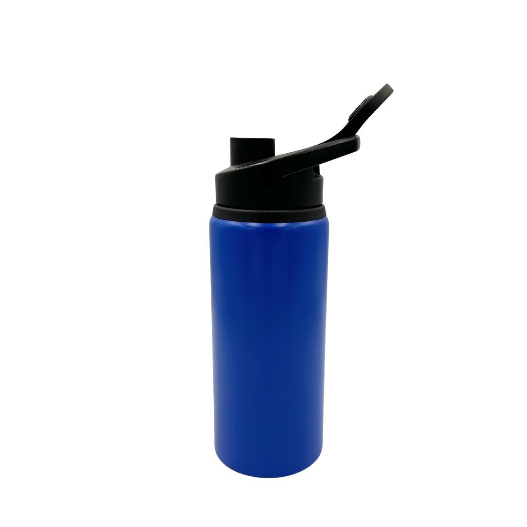 Garrafa de Alumínio Tampa Flip Azul Fosco 600ml